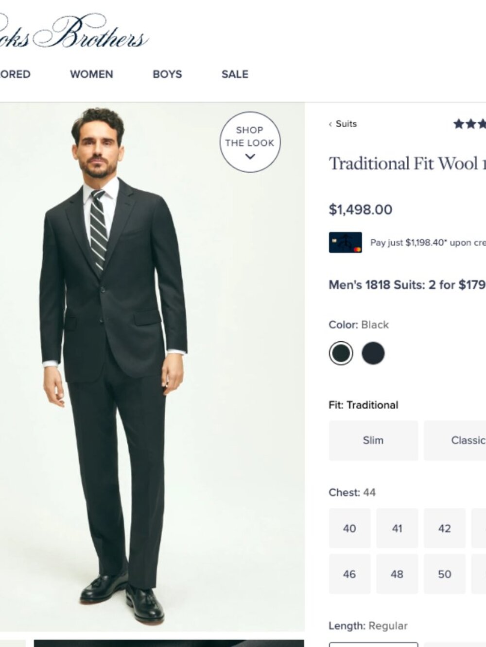 Brooks Brothers 1818 Fitzgerald Suit, Black, Size: 36S/30W - Picture 9 of 10